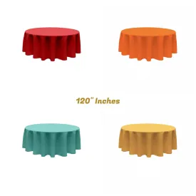 120" ROUND POLY POPLIN SEAMLESS TABLECLOTH