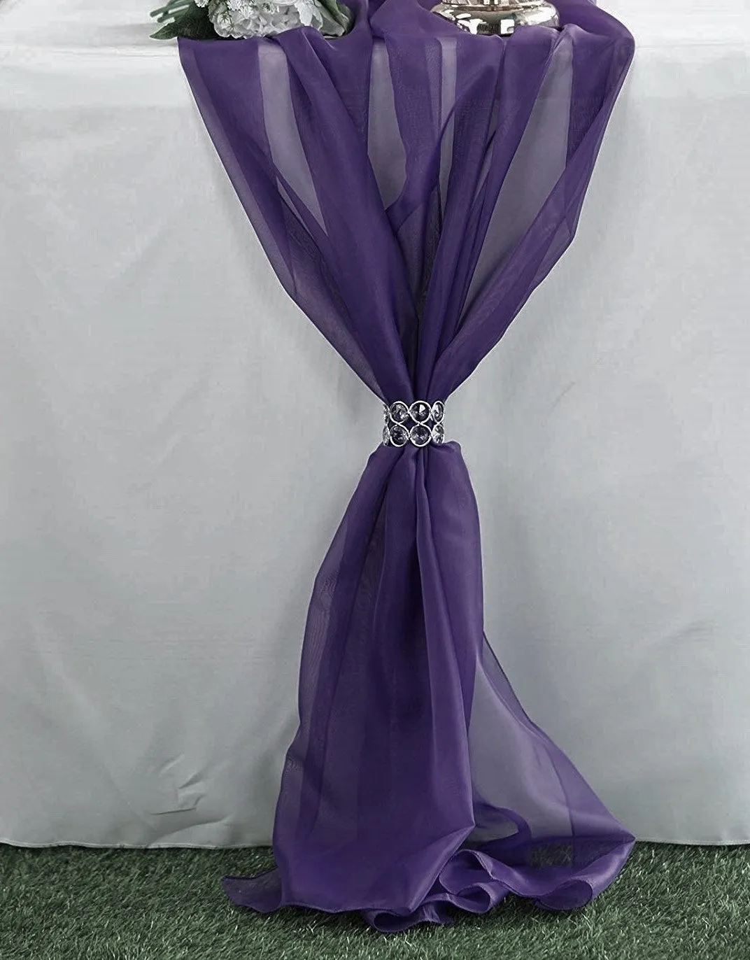14" Wide Extra Long, Chiffon Wedding Table Runner