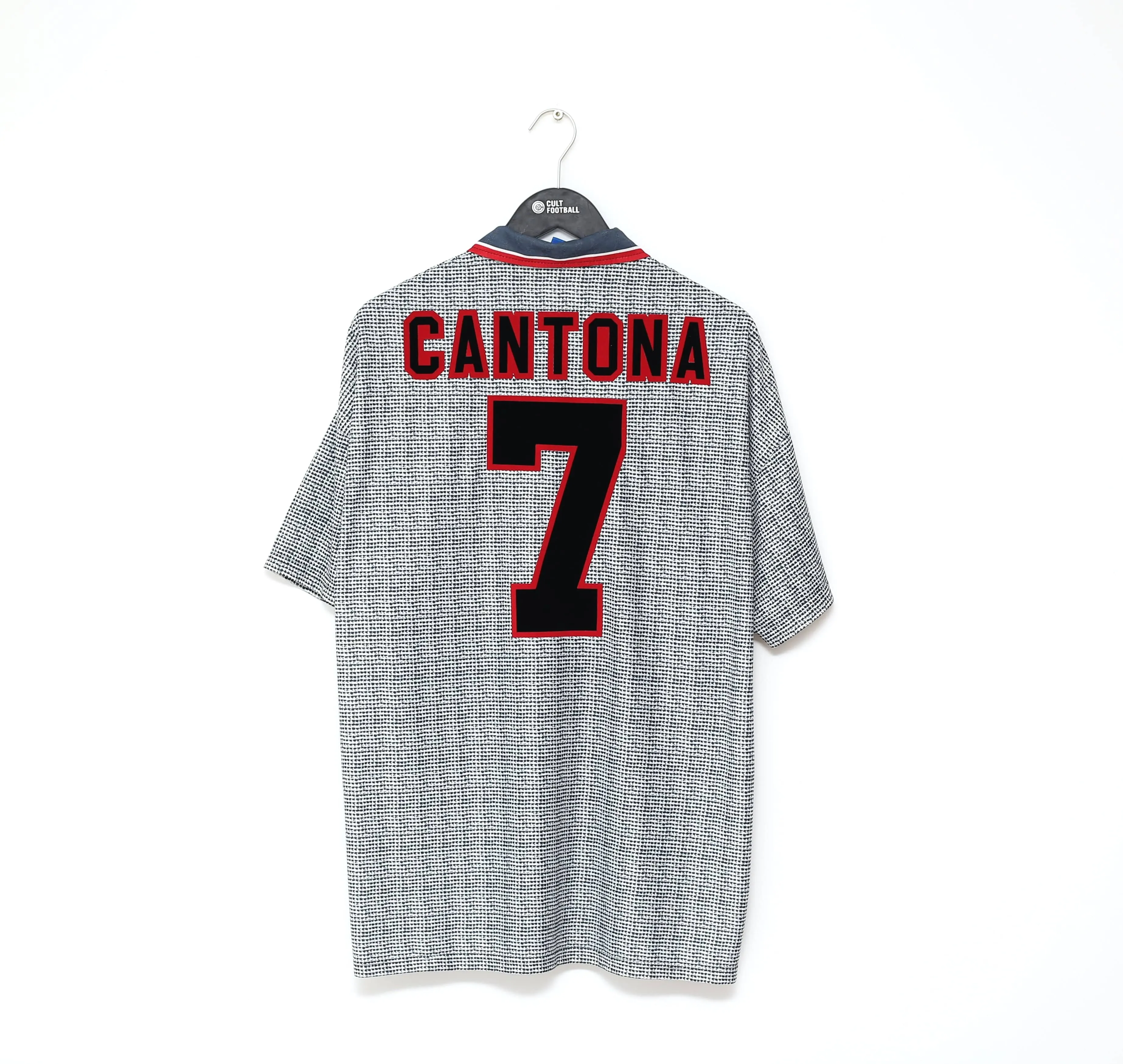 1995/96 CANTONA #7 Manchester United Vintage Umbro Away Football Shirt (XL)