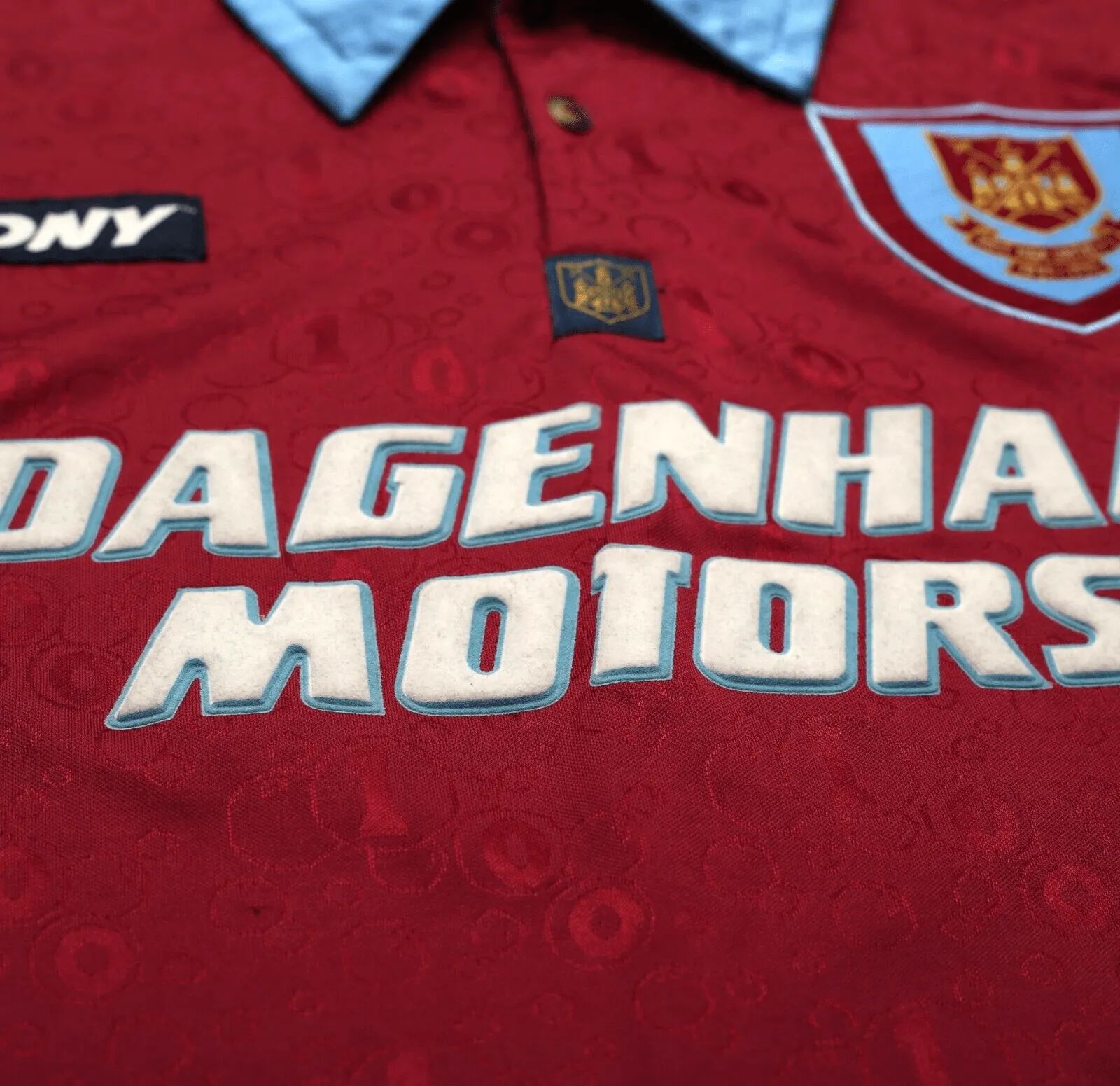 1995/97 DICKS #3 West Ham United Vintage PONY Football Shirt (S)