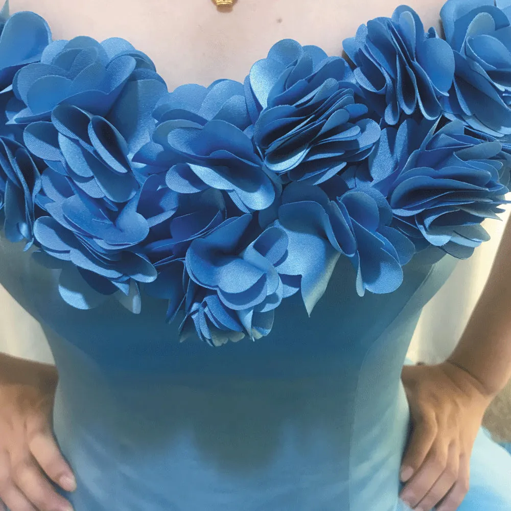 2020 off the shoulder wedding dress ball gown 3d flowers elegant tulle princess wedding gown vestido de nova