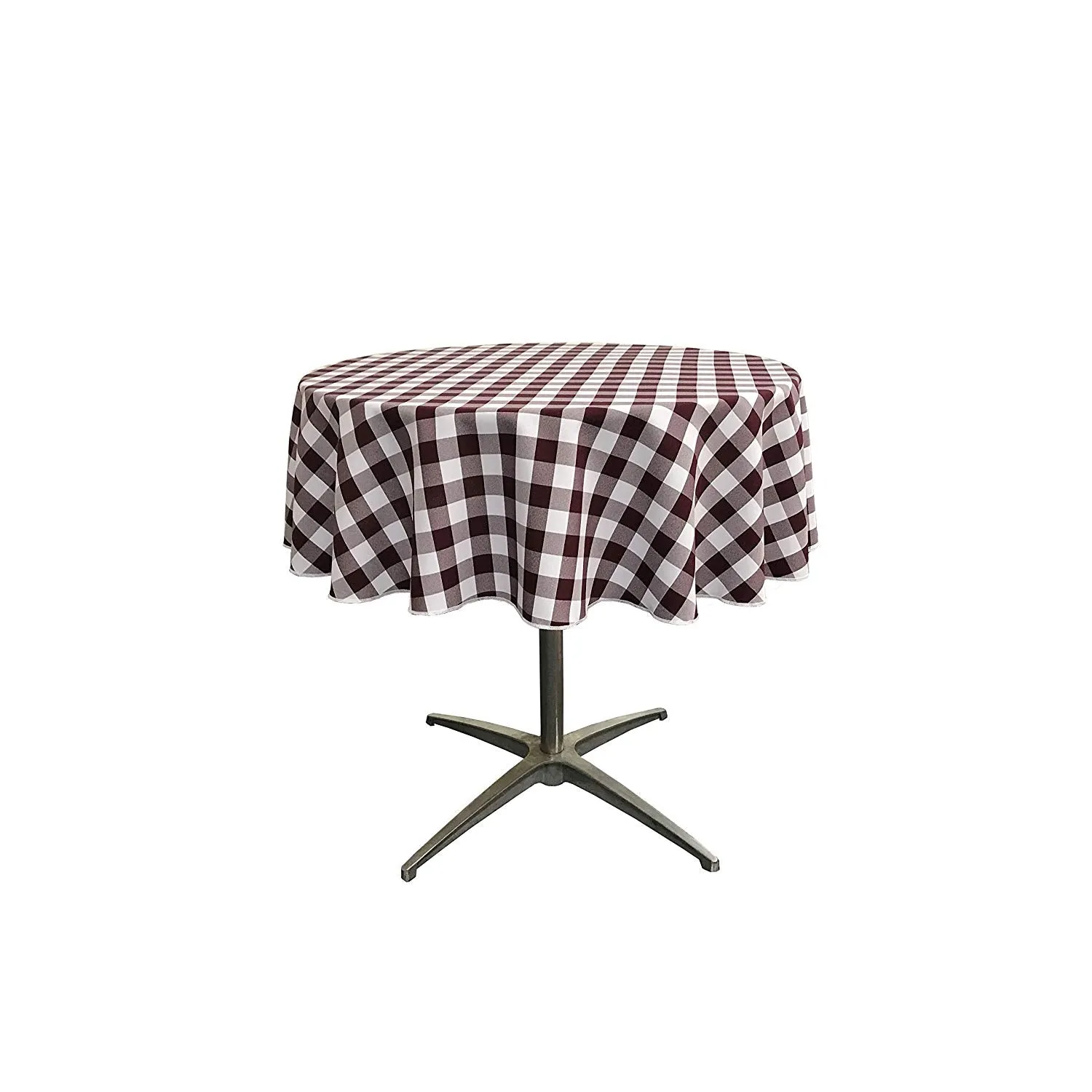 48" ROUND TABLECLOTH POLYESTER CHECKERED
