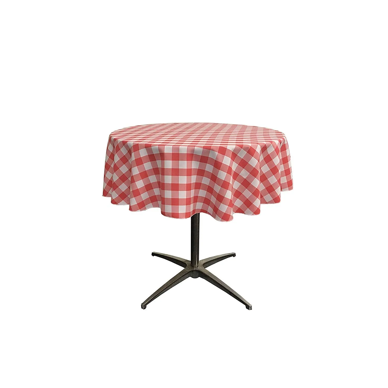 48" ROUND TABLECLOTH POLYESTER CHECKERED