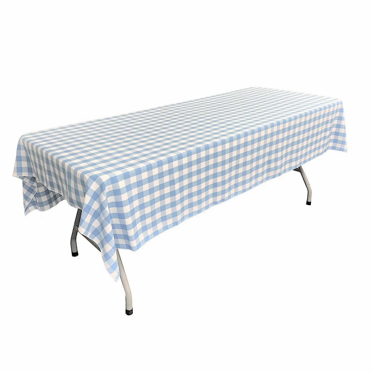 60" Wide x 120" Long Rectangular Polyester Poplin Gingham Checkered Tablecloth