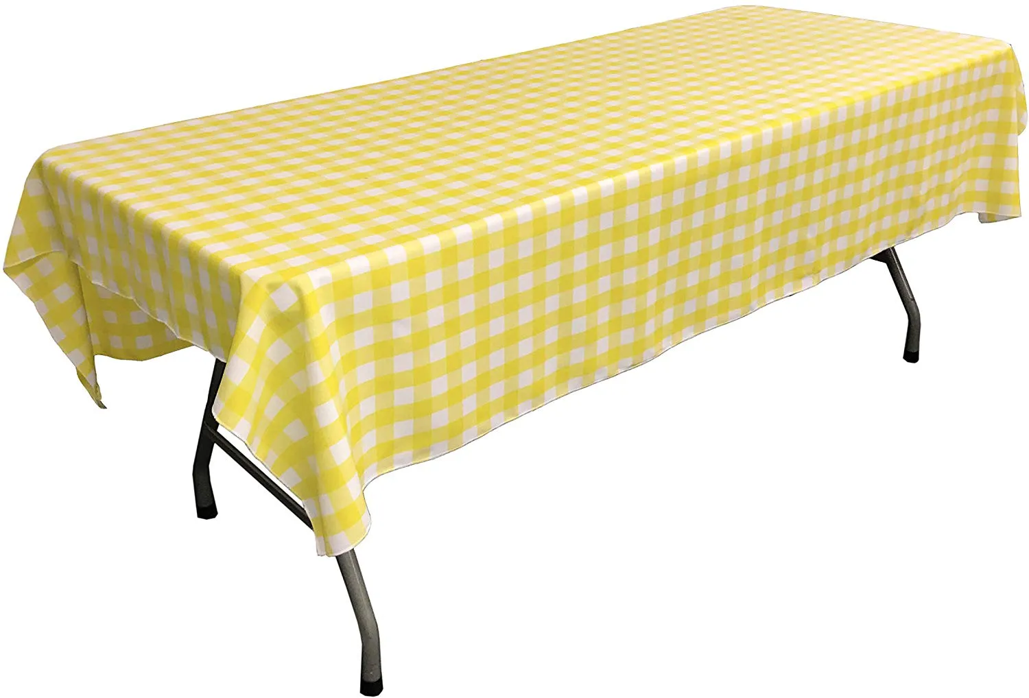 60" Wide x 120" Long Rectangular Polyester Poplin Gingham Checkered Tablecloth