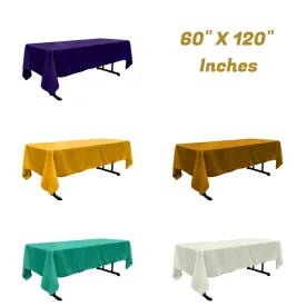 60" X 120" Rectangular Polyester Poplin Tablecloth