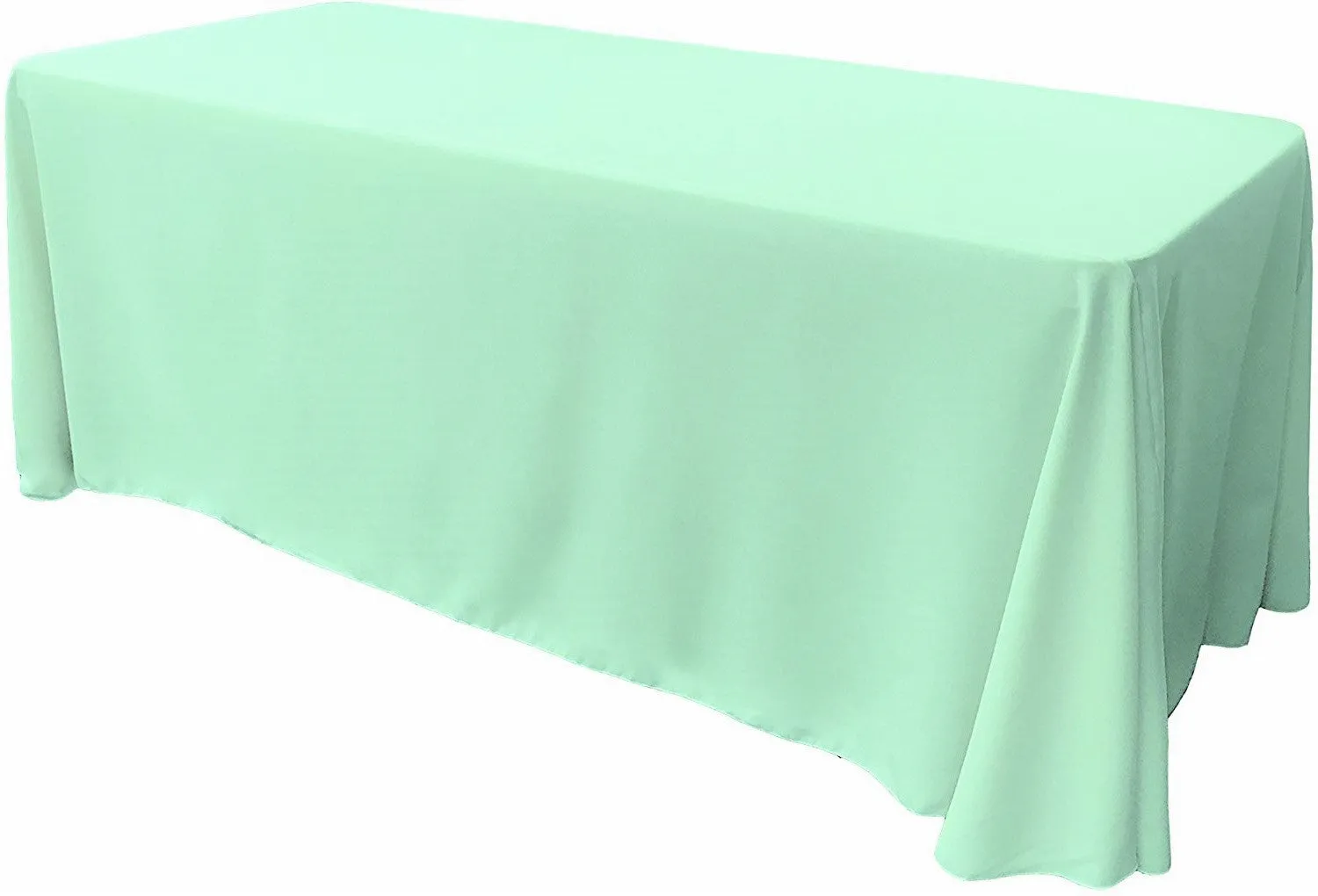 90" Wide by 120" Long Rectangular Polyester Poplin Seamless Tablecloth - Rounded Corners