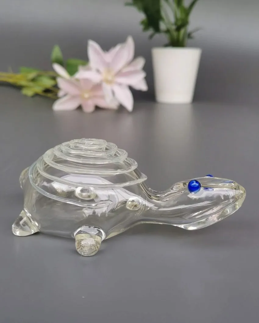 Adorable Good Luck Glass Turtle | Multiple Colors | 13 x 3 inches
