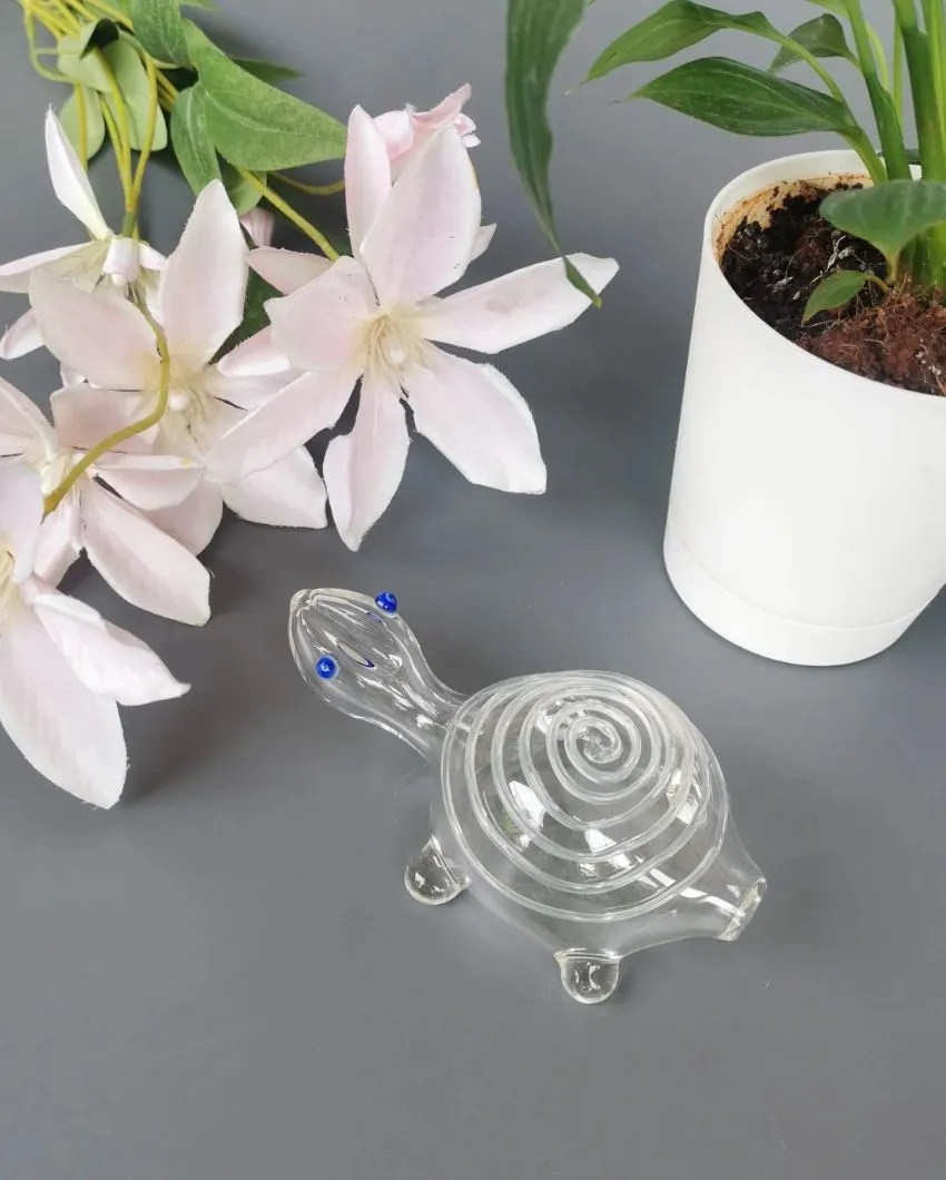 Adorable Good Luck Glass Turtle | Multiple Colors | 13 x 3 inches