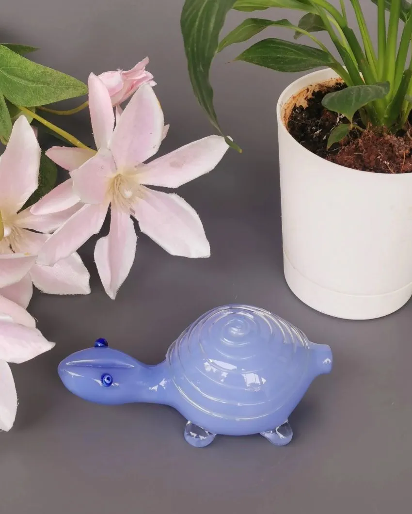 Adorable Good Luck Glass Turtle | Multiple Colors | 13 x 3 inches