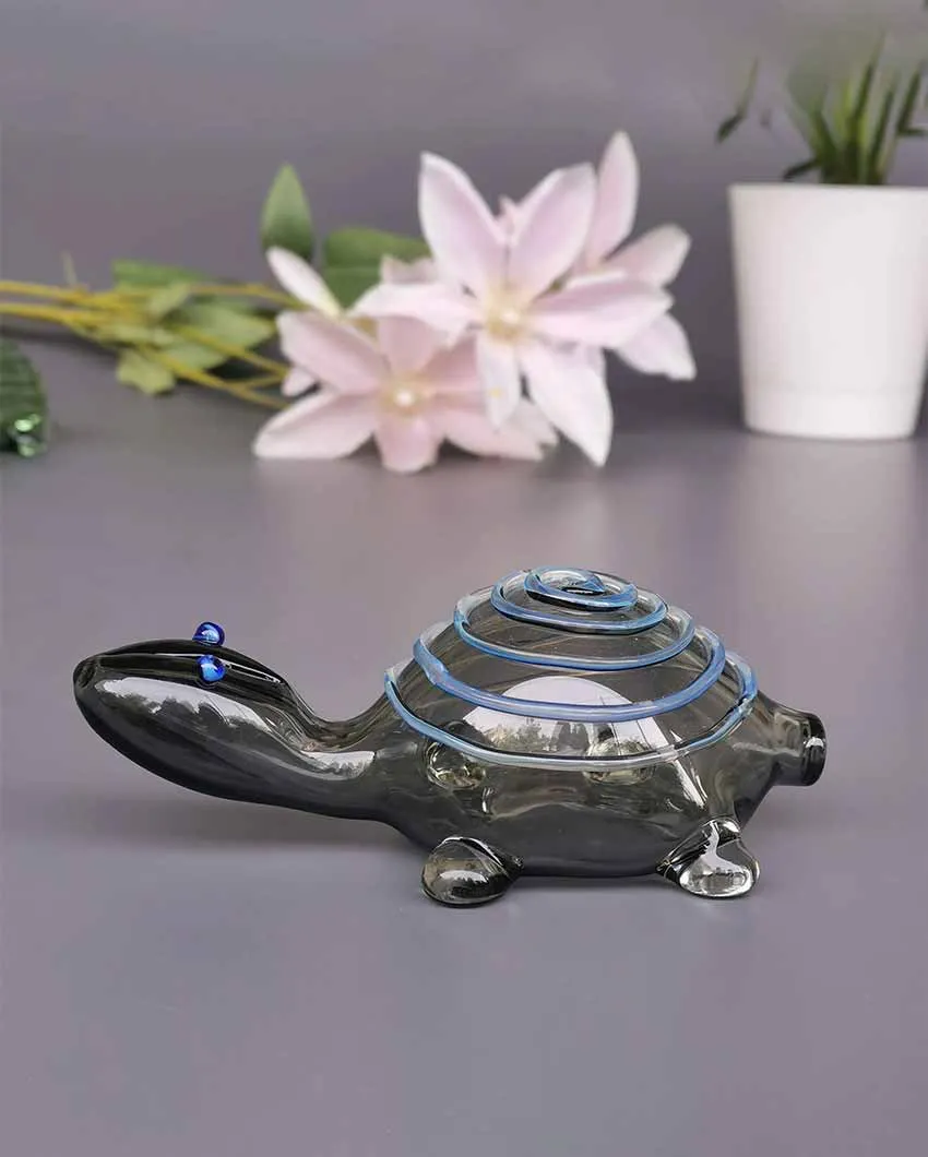 Adorable Good Luck Glass Turtle | Multiple Colors | 13 x 3 inches
