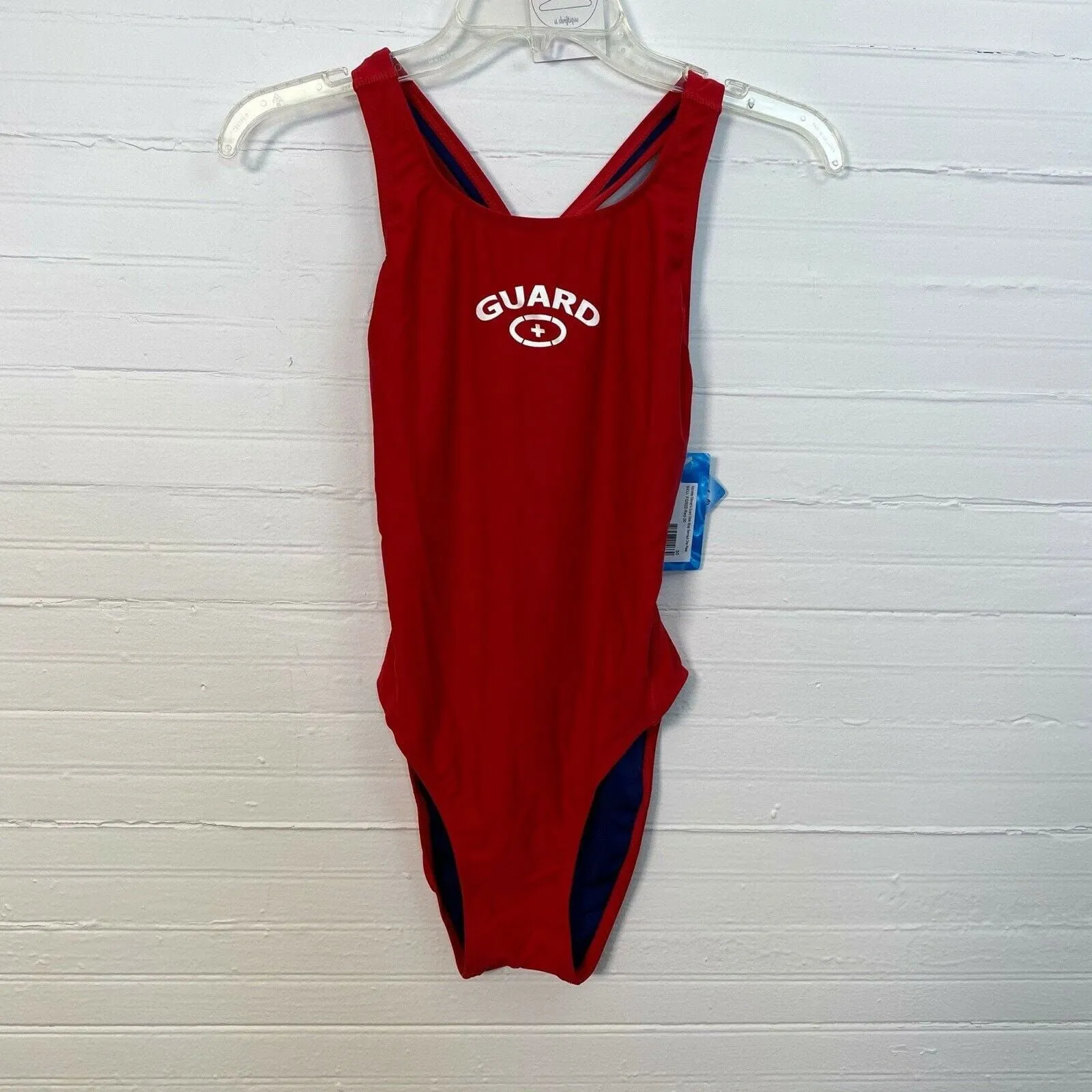 Adoretex Womens Guard Wide Strap One Piece Swimsuit, Red - Size 34 - NWT