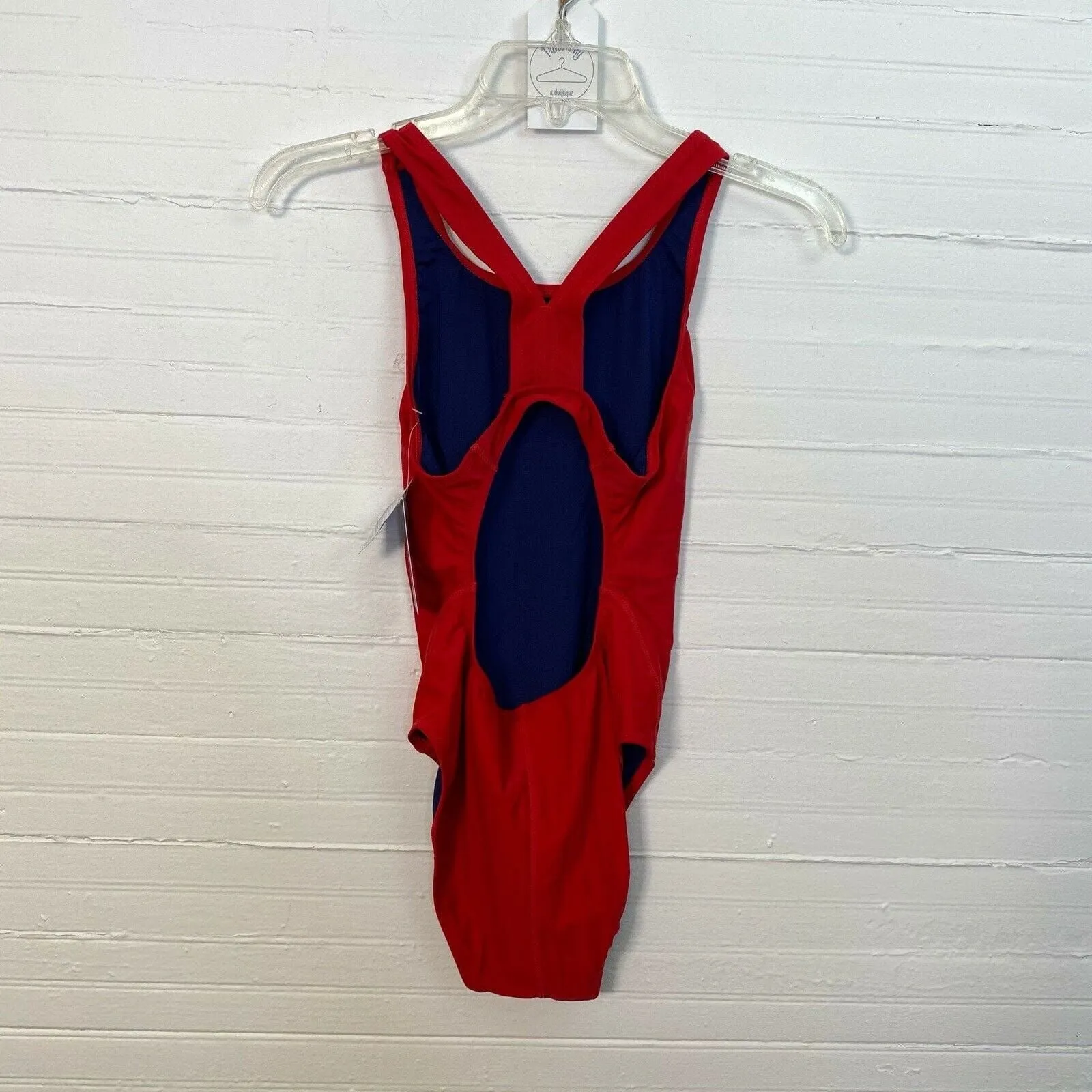 Adoretex Womens Guard Wide Strap One Piece Swimsuit, Red - Size 34 - NWT
