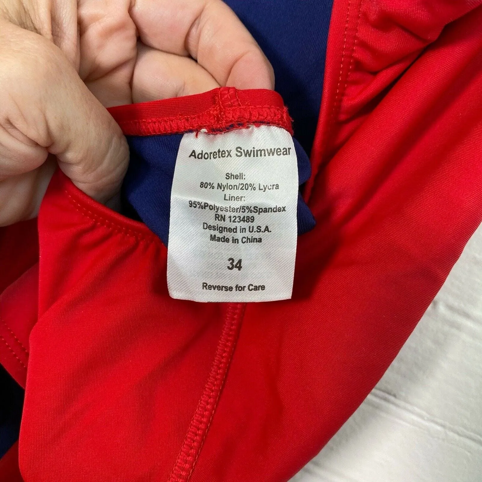Adoretex Womens Guard Wide Strap One Piece Swimsuit, Red - Size 34 - NWT