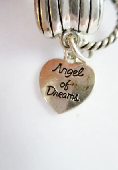 ANGEL OF DREAMS SILVER PENDANT Necklace Rhinestone PROTECTION Charm Pearl