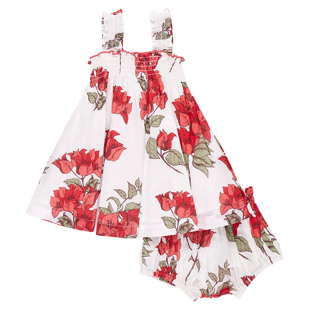 Baby Girls Sofia Dress Set - Red Bougainvillea