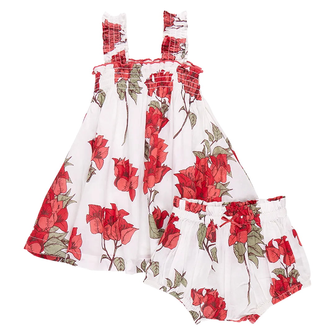 Baby Girls Sofia Dress Set - Red Bougainvillea