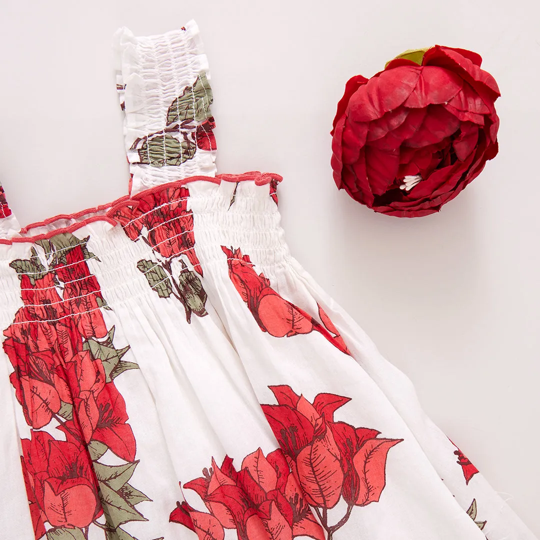 Baby Girls Sofia Dress Set - Red Bougainvillea