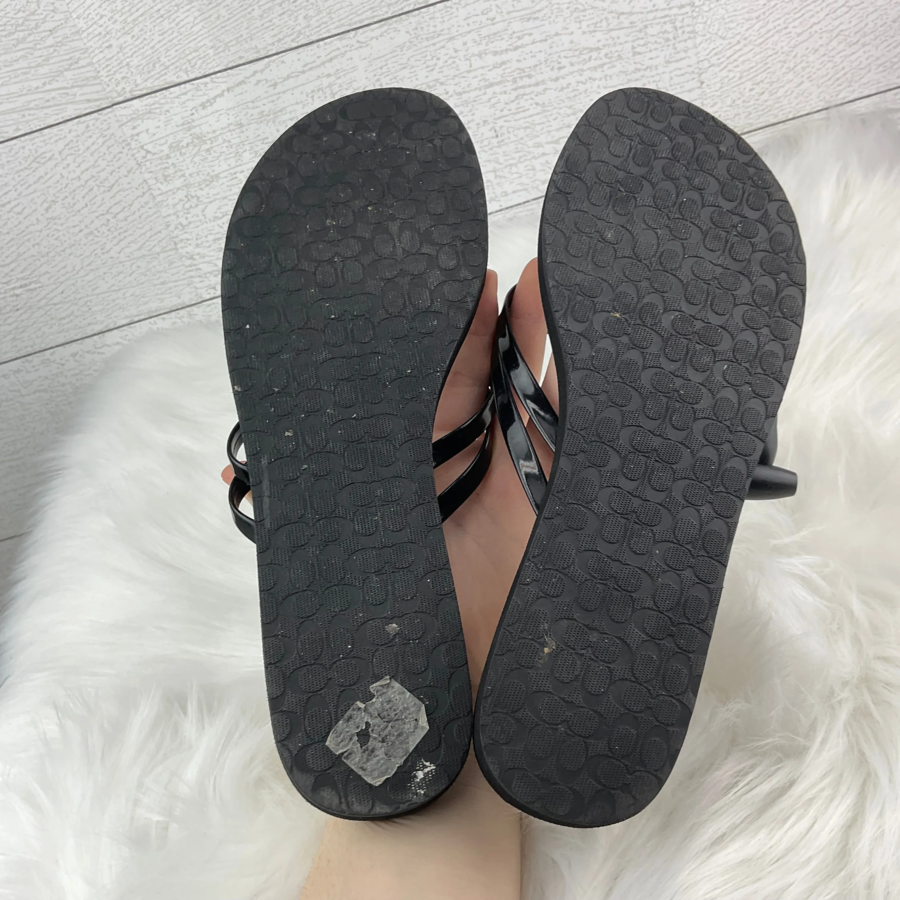 Black Sandals Designer Coach, Size 8.5