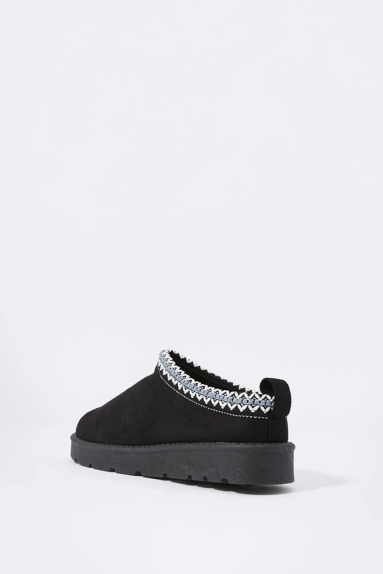 Bottes à enfiler en similisuède avec motif brodé