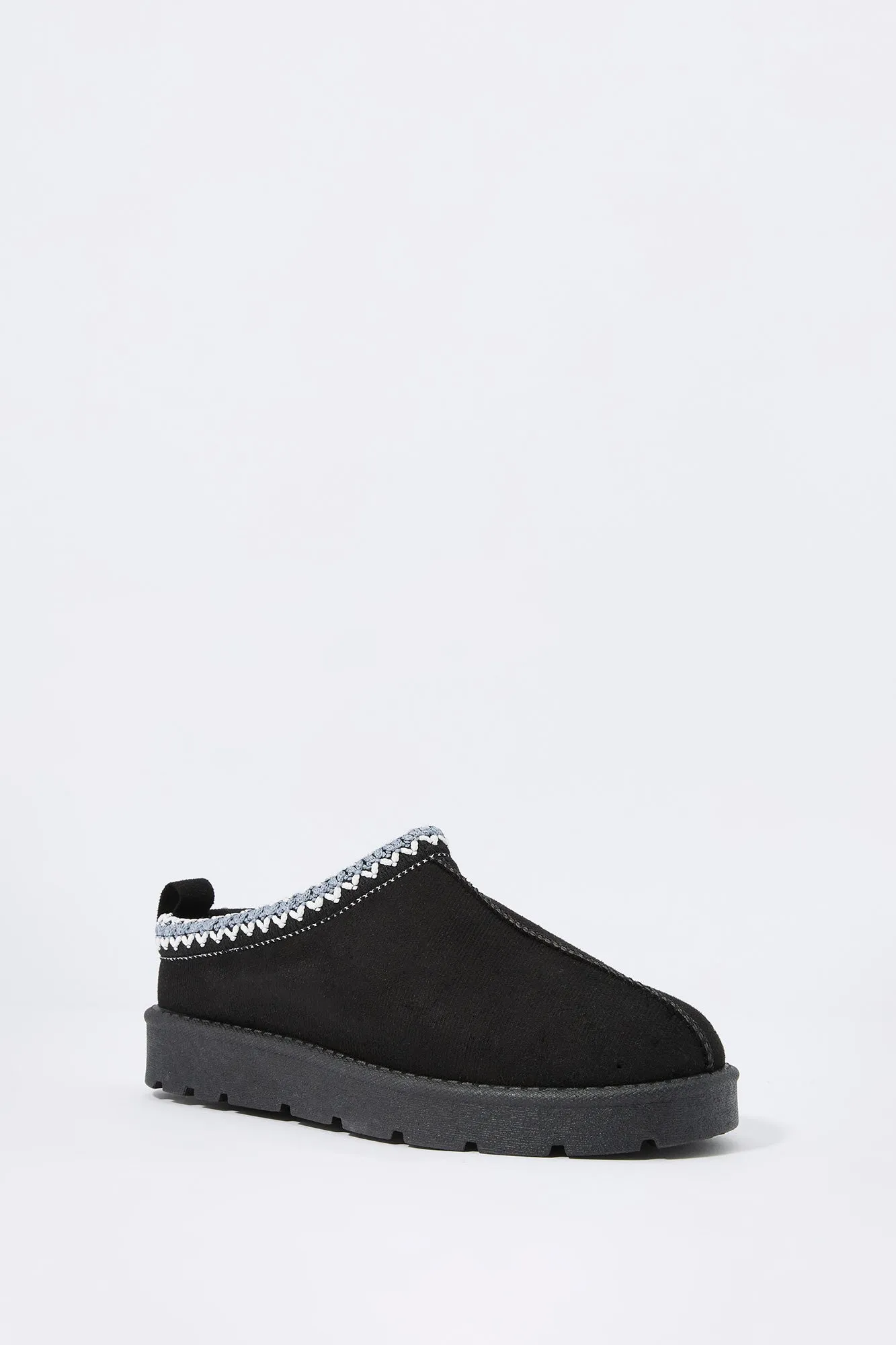 Bottes à enfiler en similisuède avec motif brodé