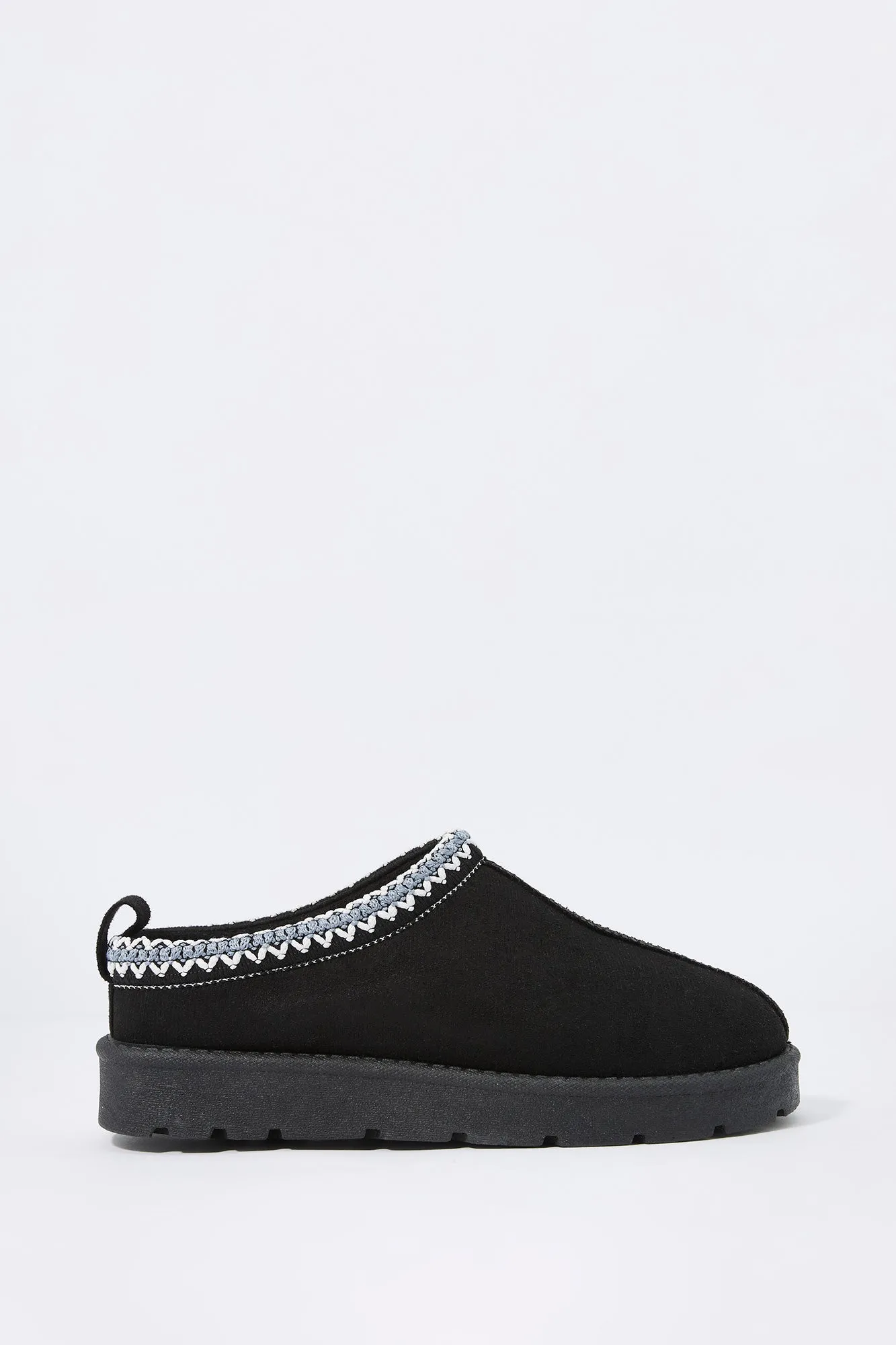 Bottes à enfiler en similisuède avec motif brodé