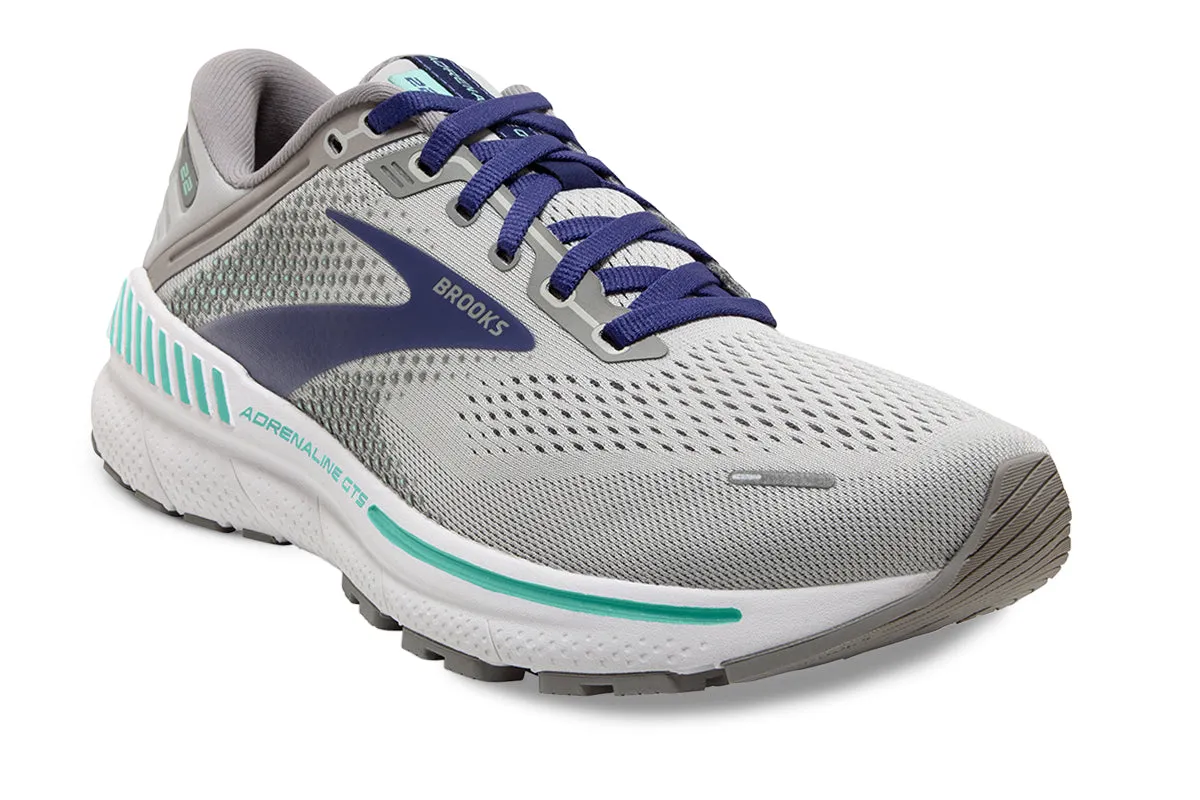 Brooks Adrenaline GTS 22 2E Alloy/blue/green Womens