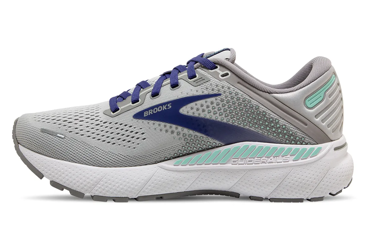 Brooks Adrenaline GTS 22 2E Alloy/blue/green Womens