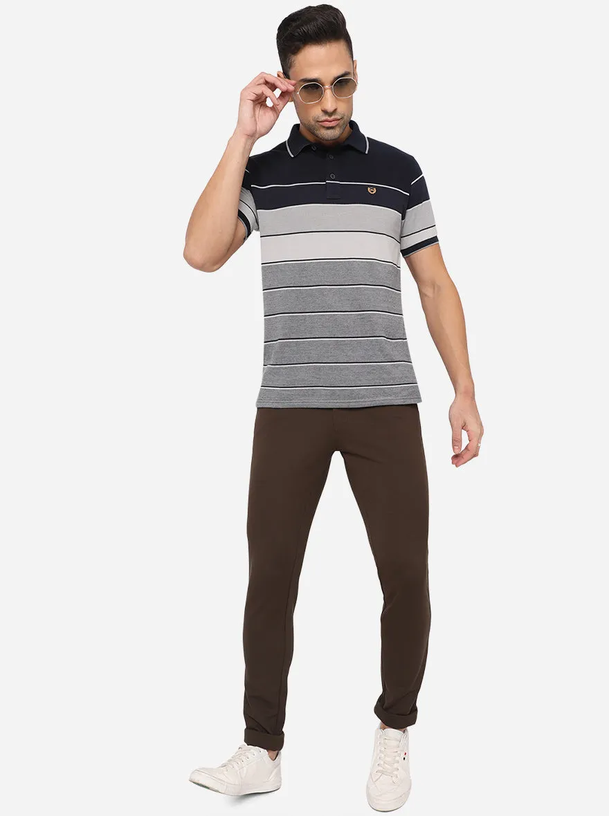 Brown Washed Venice Fit Casual Trouser | JadeBlue