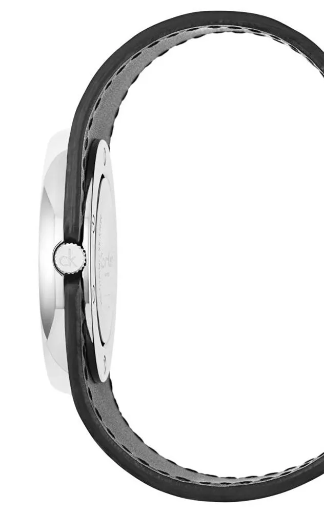 Calvin Klein Spellbound Blue and Black Leather Silver Dial Quartz Womens Watch K5V231V6