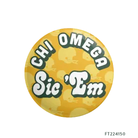 Chi Omega Game Day PR Button Design