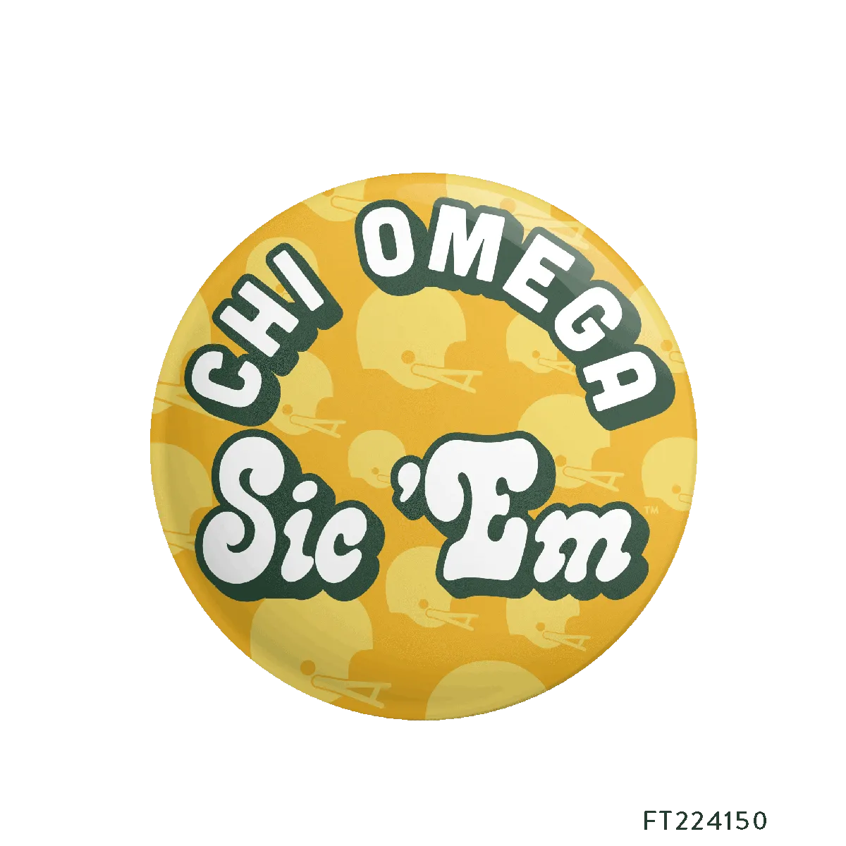 Chi Omega Game Day PR Button Design