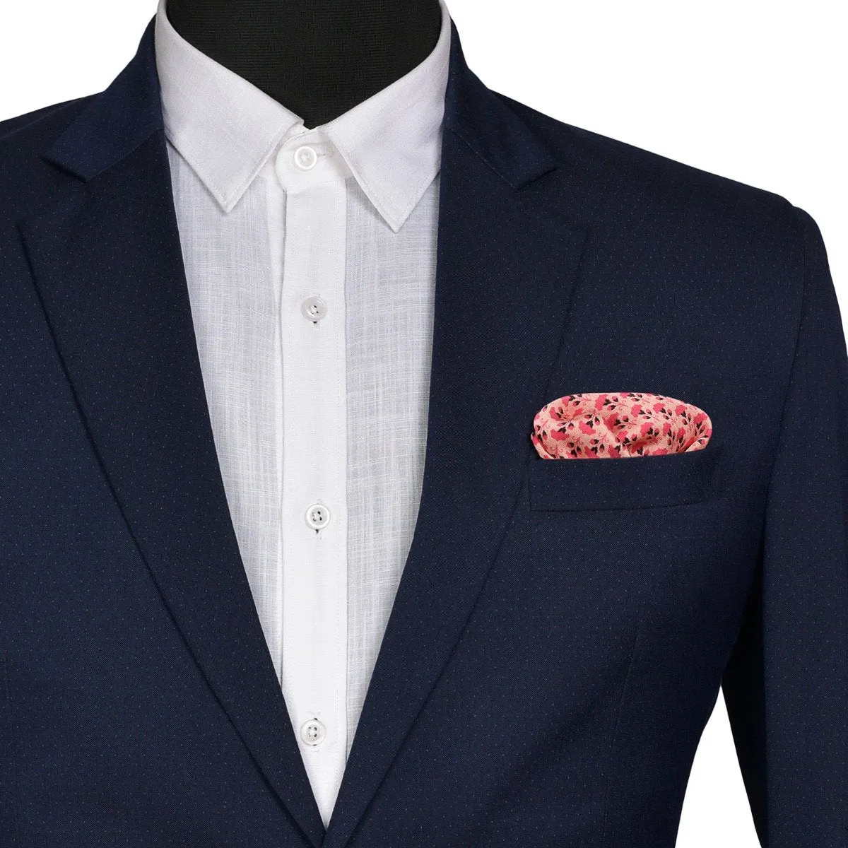 Chokore Pink Silk Pocket Square - Indian At Heart line