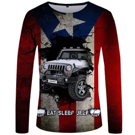 Eat Sleep Jeep Flag - Puerto Rico UPF 50  Long Sleeve Shirt