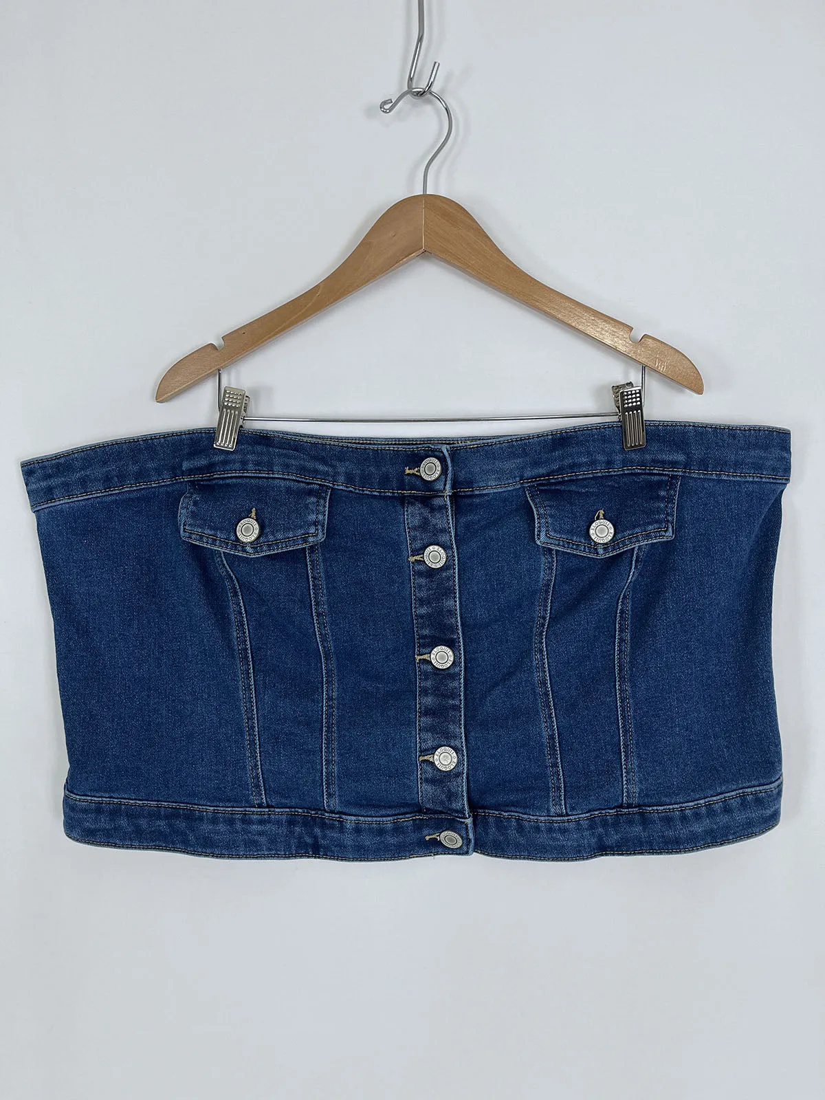eloquii Size 22 Blue Denim Bustier Top