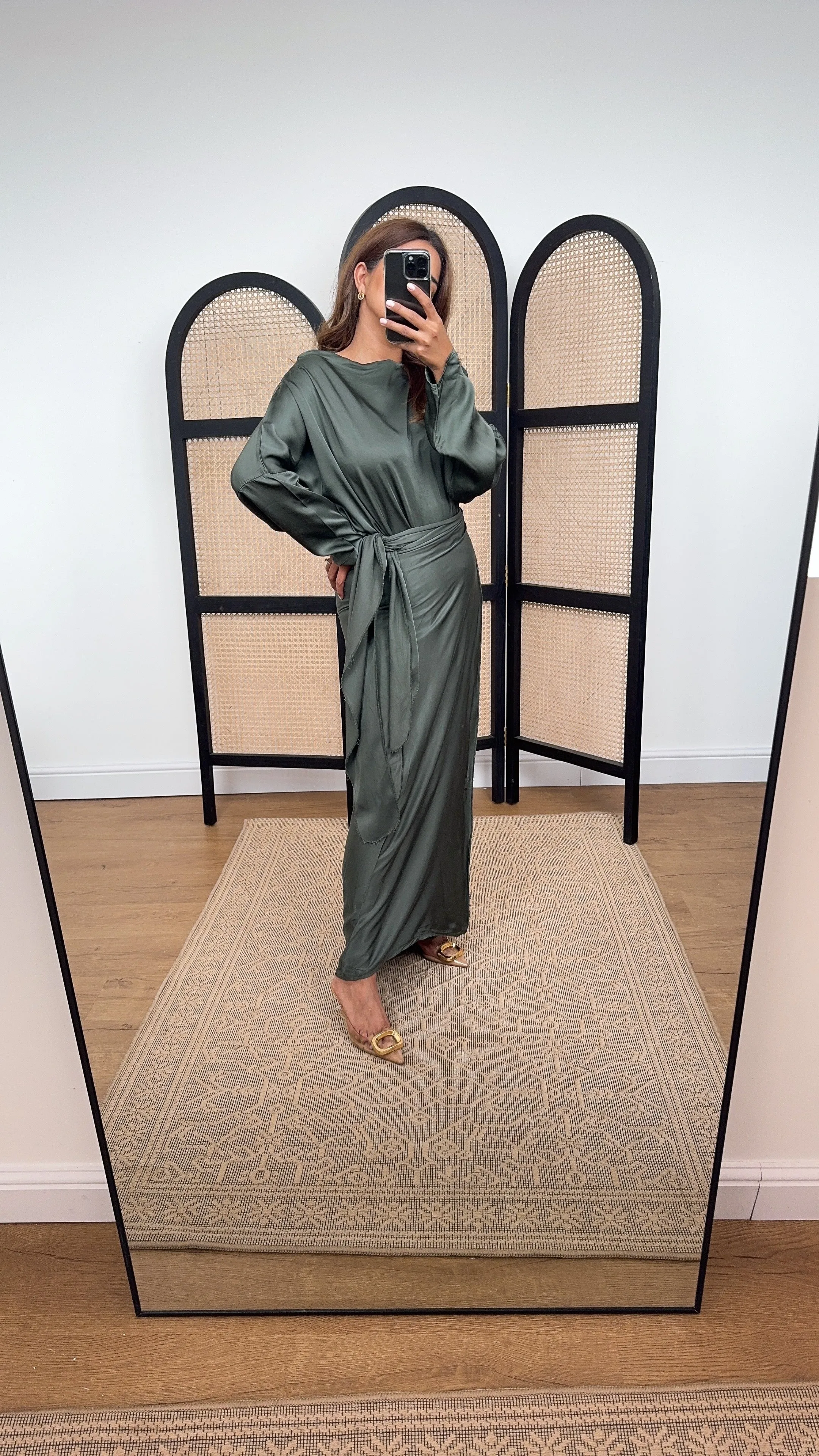 Femi Wrap dress in olive
