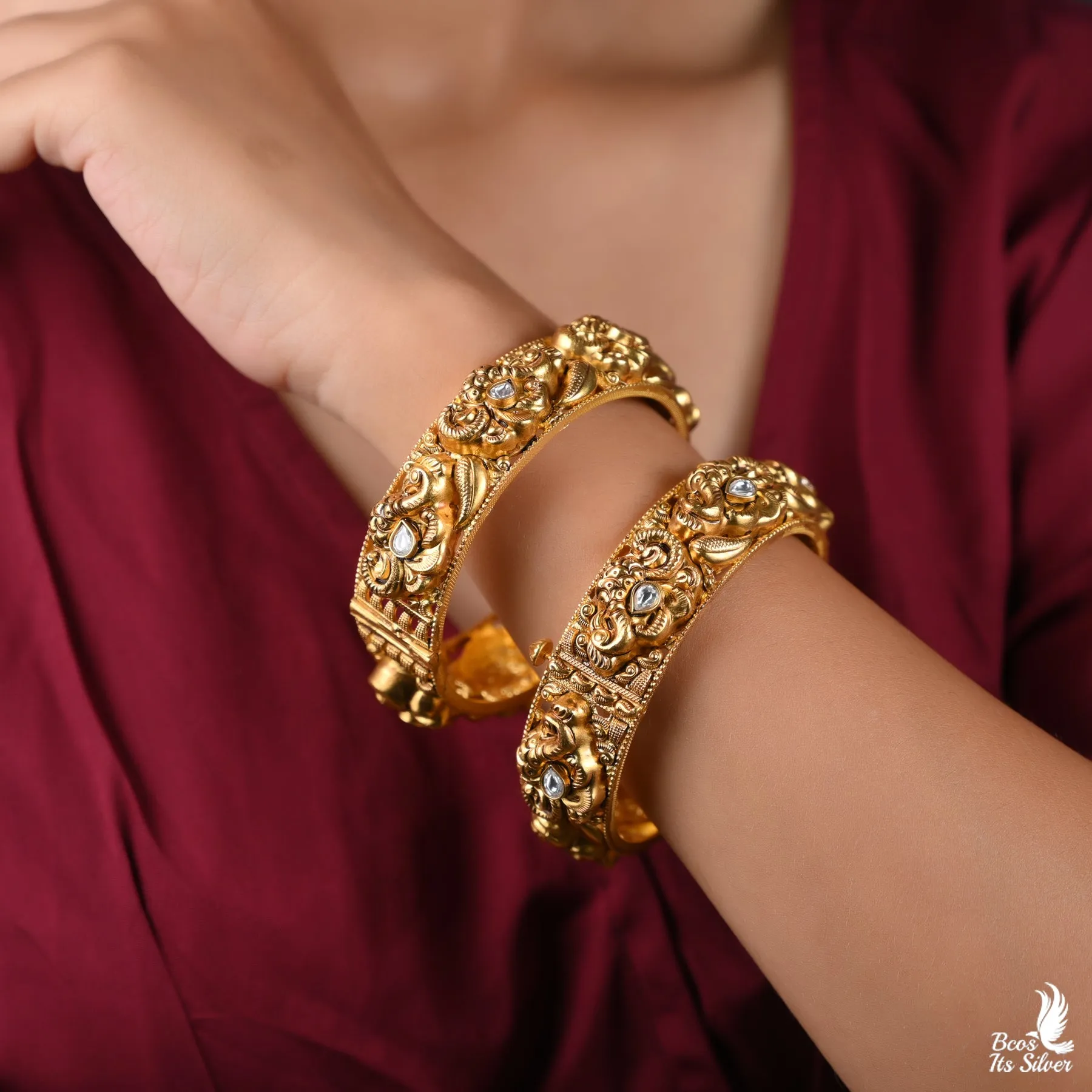 Gold Plated Bangle - 3716 - Size 2.6 With Screw