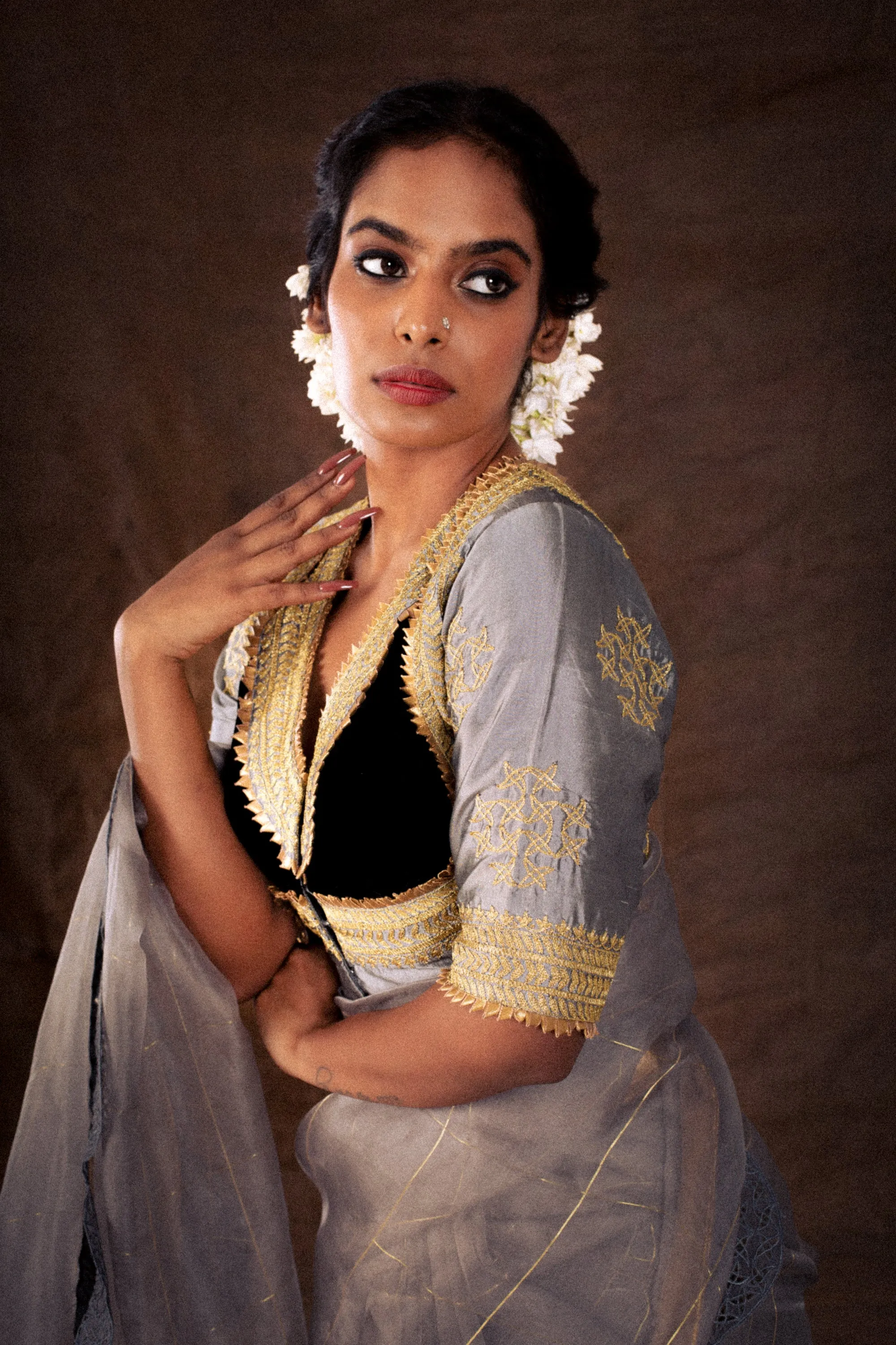 Grey Saree