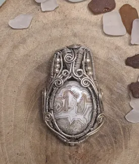 Grounding Protection Crazy Lace Agate Pendant