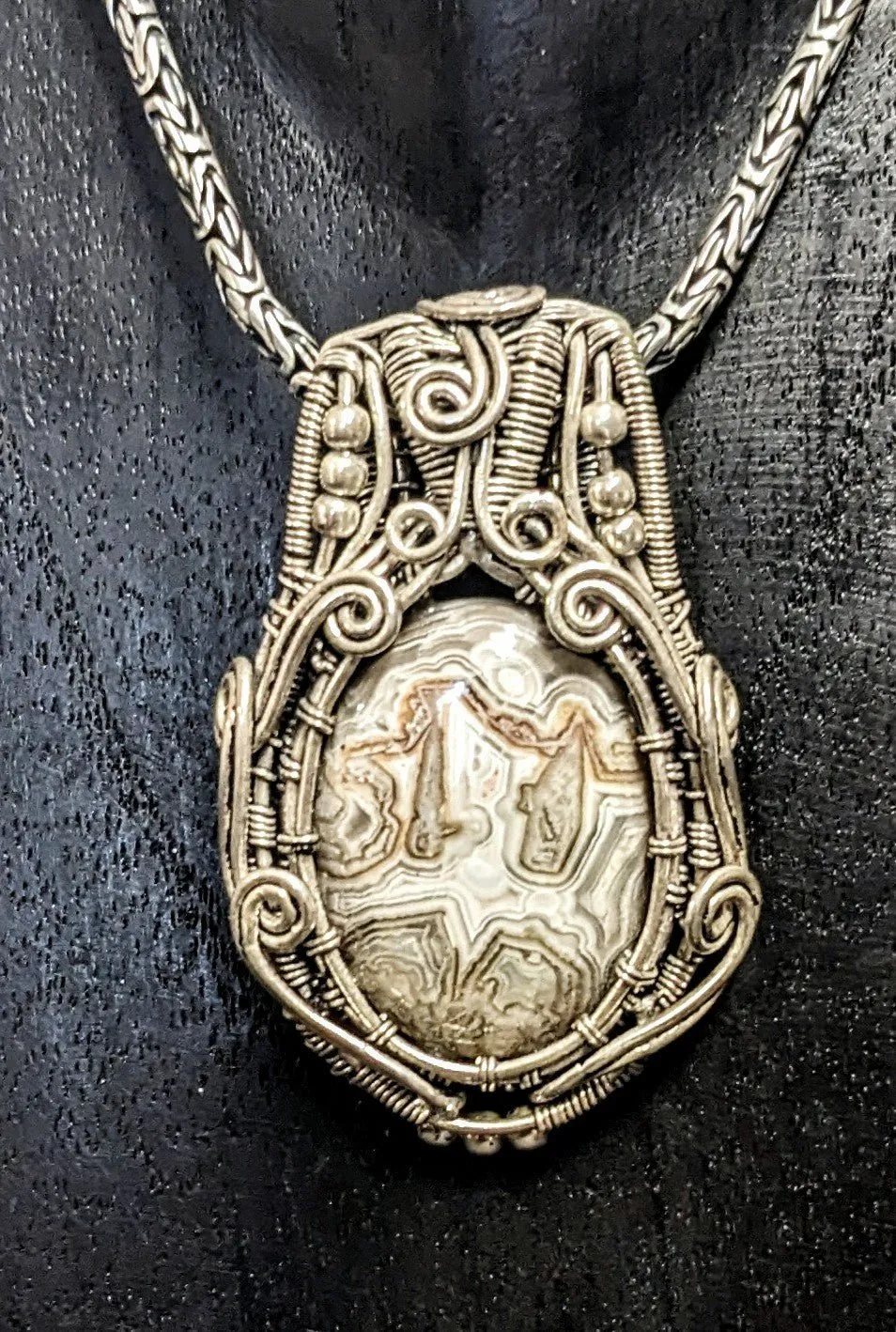 Grounding Protection Crazy Lace Agate Pendant