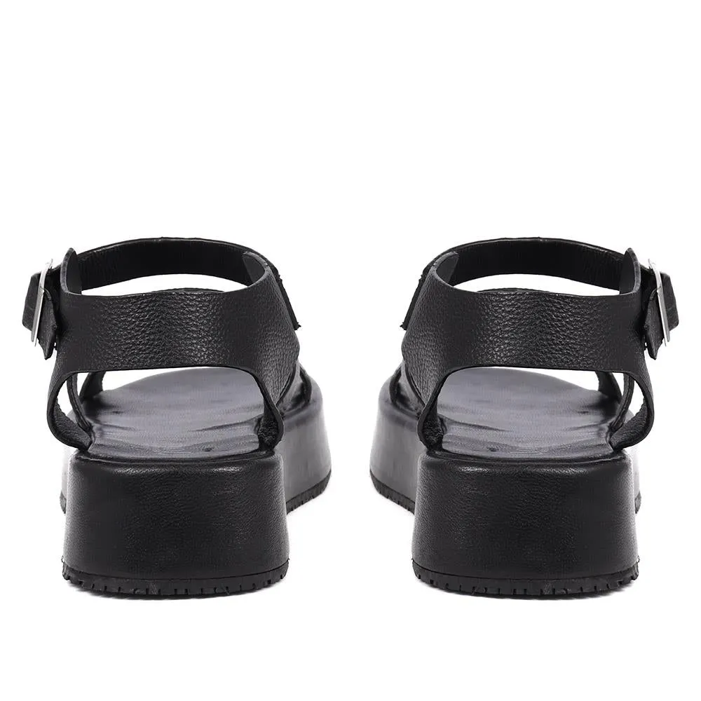 Hailey Leather Platform Sandals  - HAILEY / 325 374