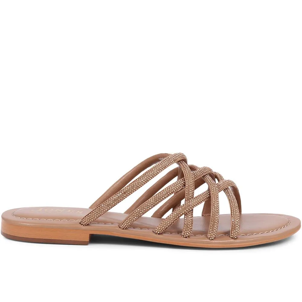 Hira Jewelled Leather Sandals  - HIRA / 325 182