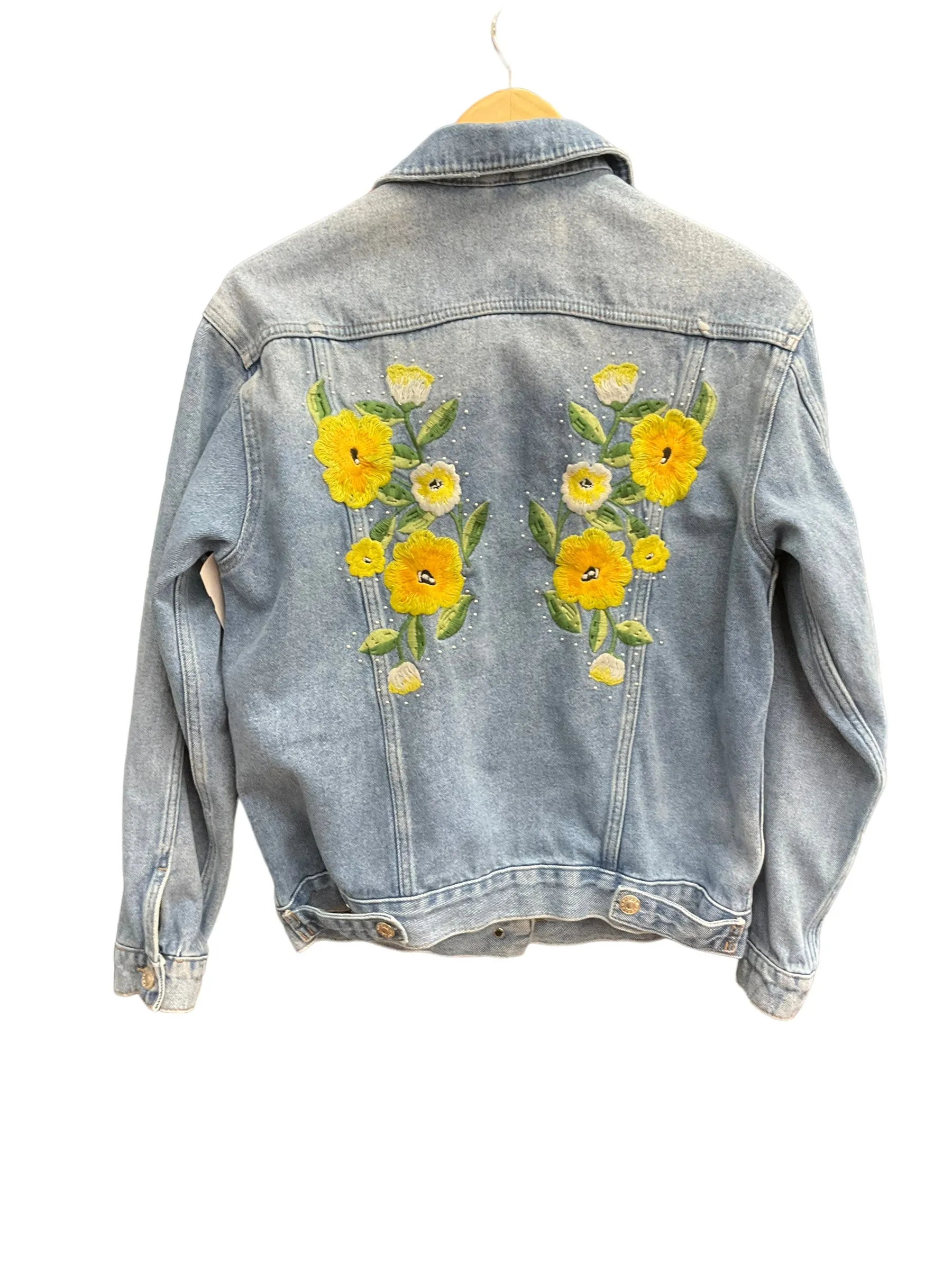 Jacket Denim By Top Shop In Blue Denim, Size: S