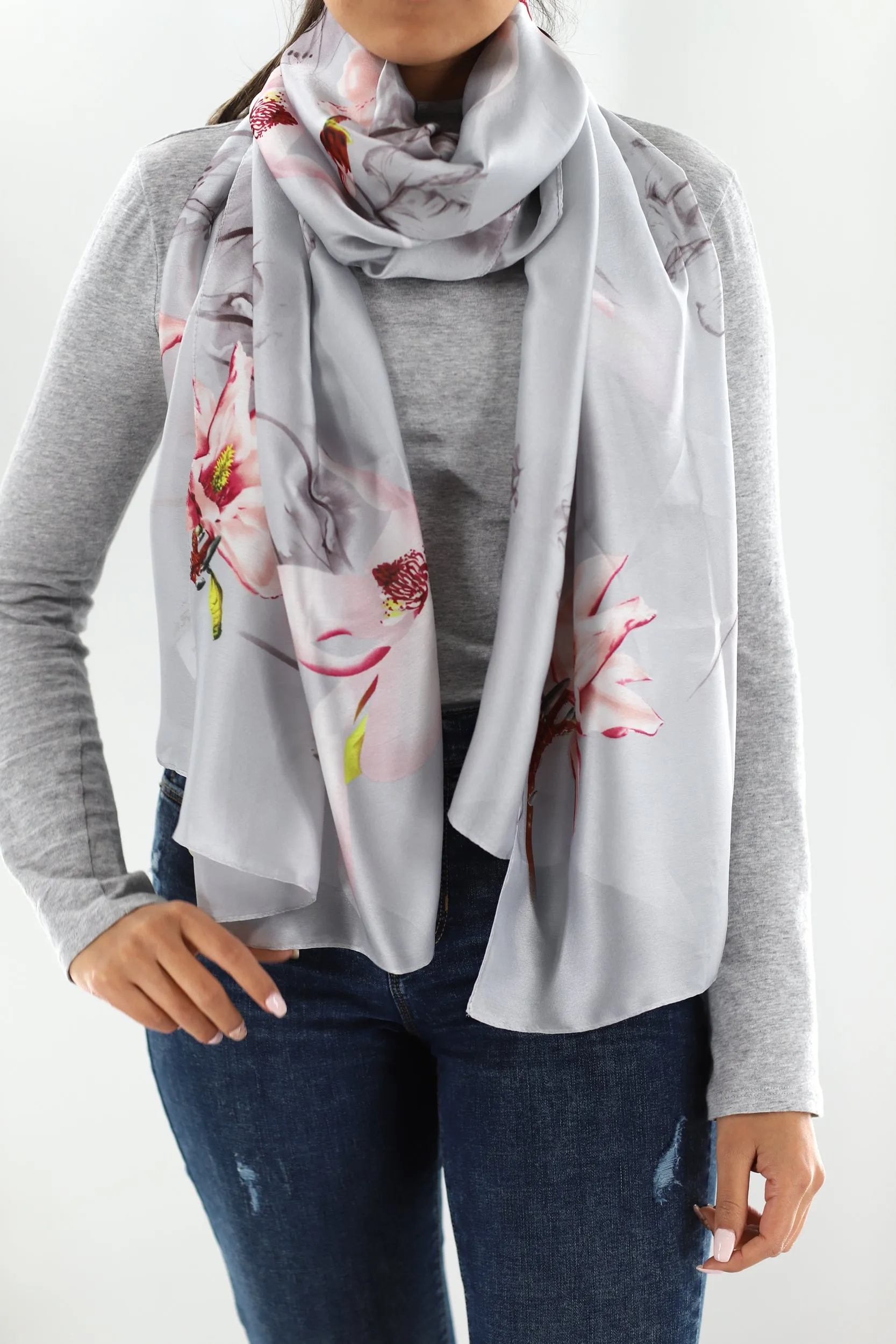 Lilac Floral Print Scarf by La Fiorentina -  Available in multiple colors