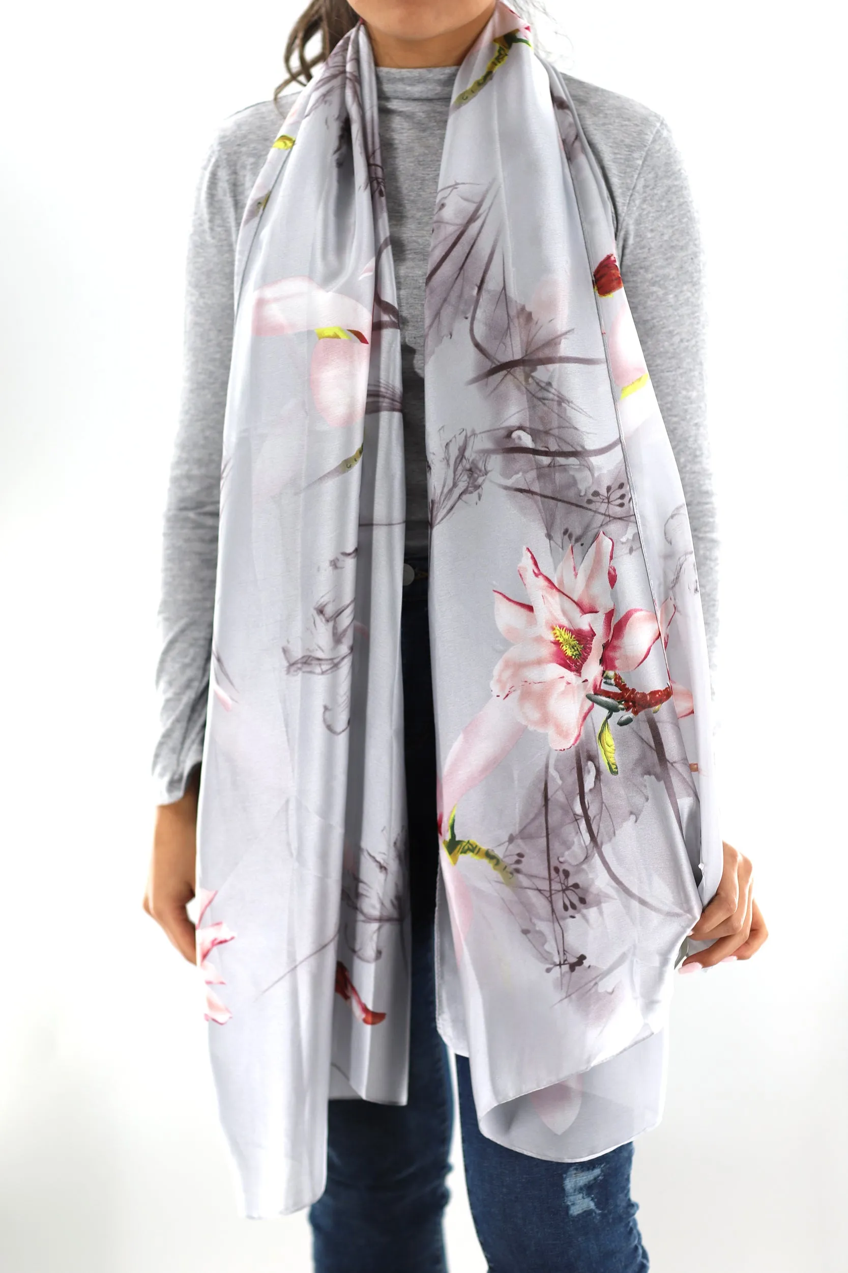 Lilac Floral Print Scarf by La Fiorentina -  Available in multiple colors