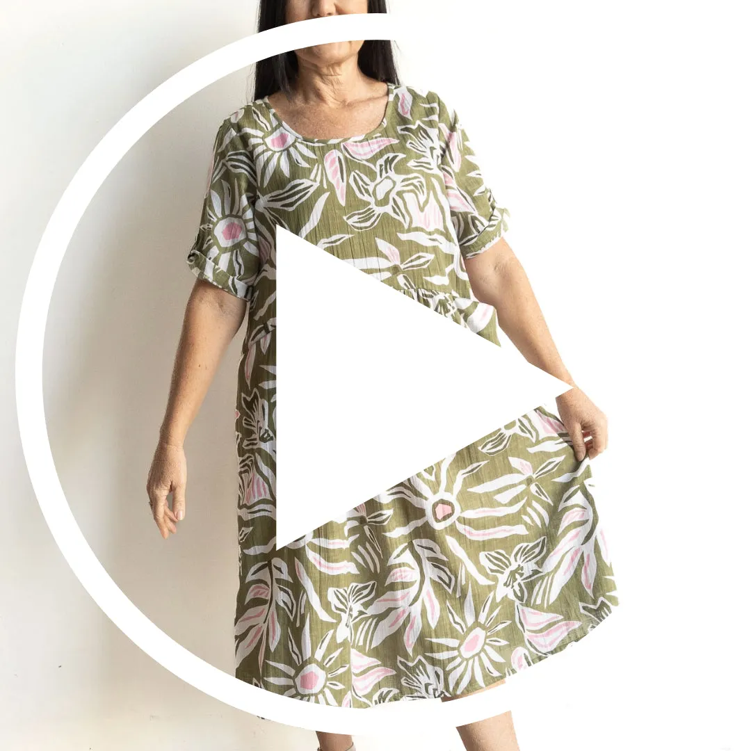 Floral Jungle Smock Dress - Perfect Picnic Outfit