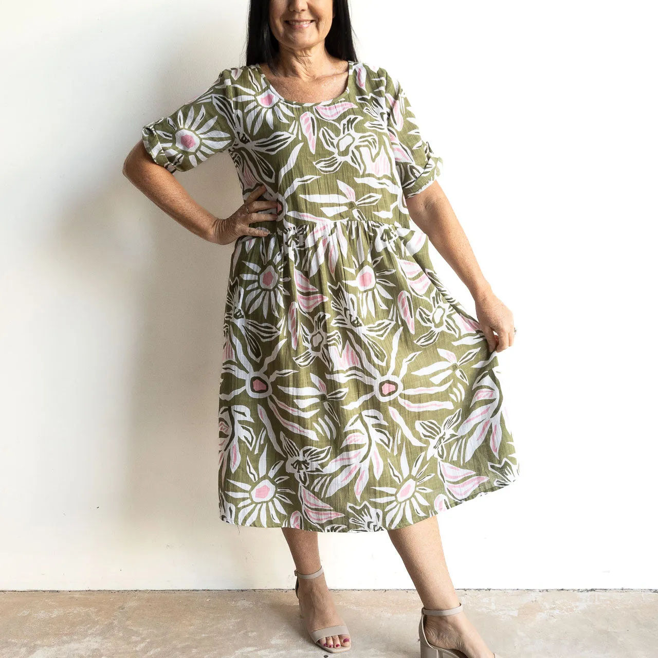 Floral Jungle Smock Dress - Perfect Picnic Outfit