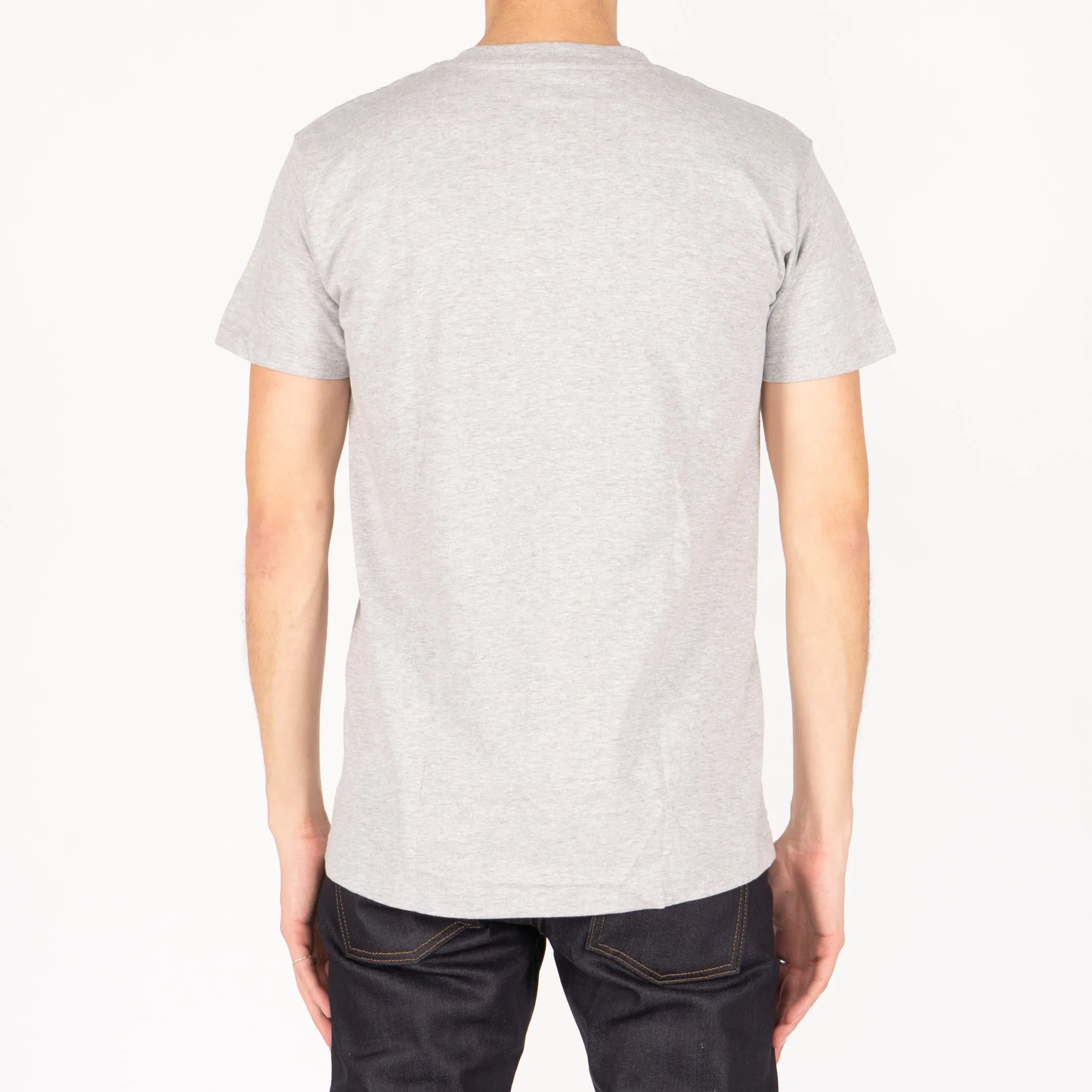 Pocket Tee - Heather Grey - Fruit Print - Navy