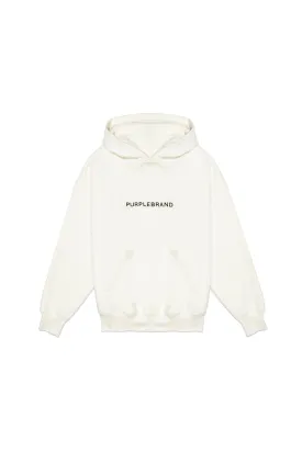 Purple Brand Fleece Hoody- OFF WHITE