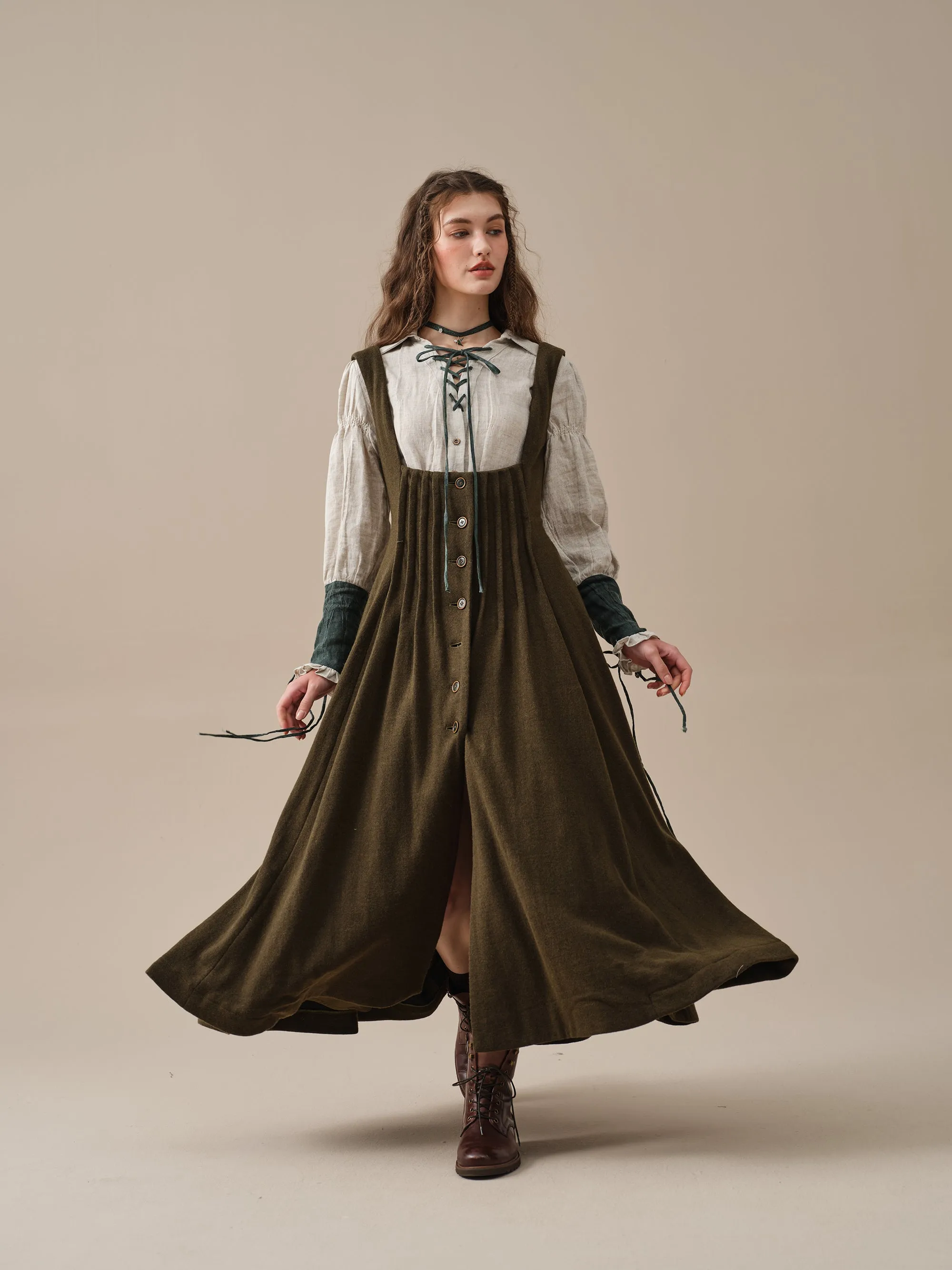 SARAH 17 | LACE-UP LINEN SHIRT